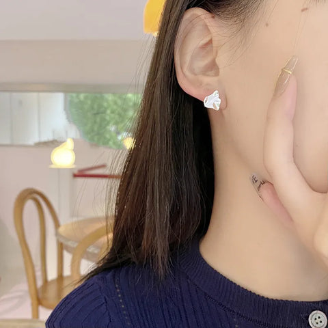Sterling Silver Irregular Plating Ear Studs in 2 colors Sterling Silver Irregular Plating Ear Studs in 2 colors