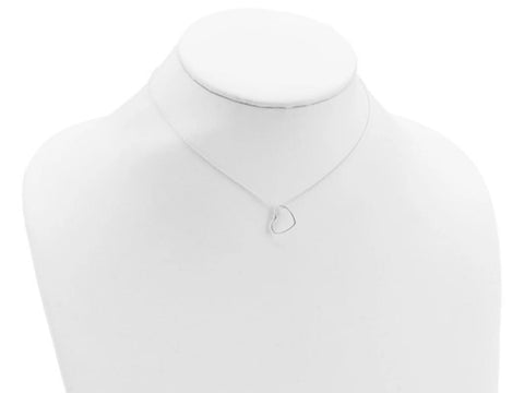 Sterling Silver Heart Pendant Necklace, Dainty Simple Heart Necklace, Gift For Her
