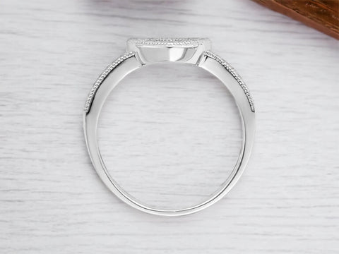 Silver Heart Ring, Heart Shape Diamond Ring, Promise Ring, Gift For Her