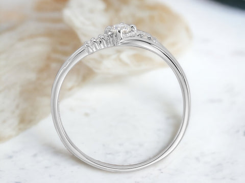 Round Cut Silver Ring , Sterling Silver Stone Ring, Gifts For Her, Engagement Ring,Promise Ring.