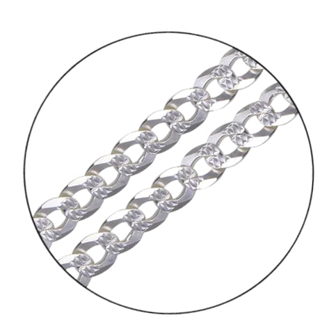 Curb 080 1 Side Diamond Cut 1 Side Plain Chain 2.8mm
