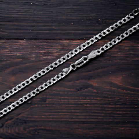 Curb 080 1 Side Diamond Cut 1 Side Plain Chain 2.8mm