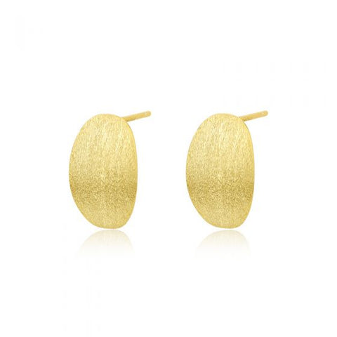 Oval Simple 925 Sterling Silver Stud Earrings