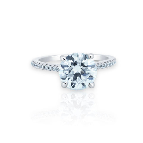 Silver 925 Rhodium Plated 2 Carat Moissanite Stones Encrusted Engagement Ring