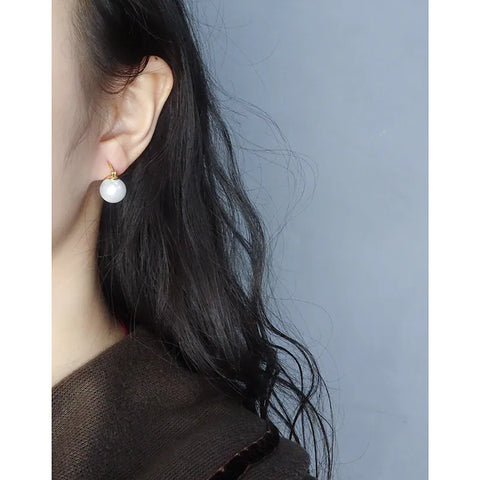 Fashion Geometric Sterling Silver Plating Artificial Pearls Earrings