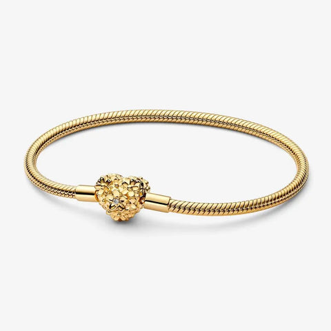 Heart Shape Flower Sterling Silver Zircon Bracelet
