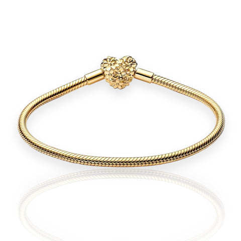 Heart Shape Flower Sterling Silver Zircon Bracelet