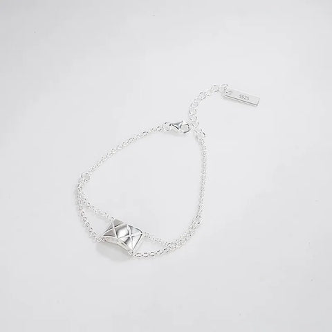 Simple Style Solid Color Sterling Silver and Gold Plated Bracelet