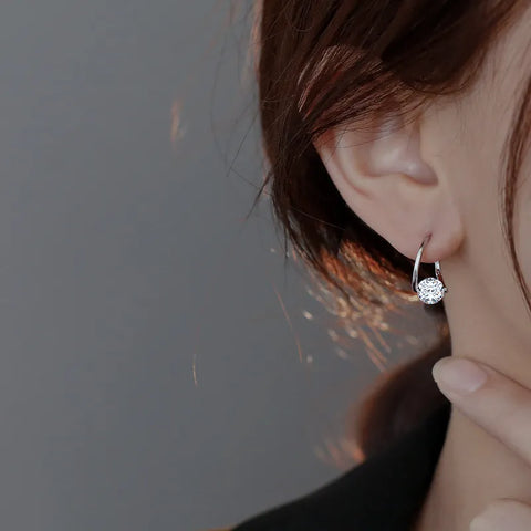 Glam Luxurious Solid Color Sterling Silver Earrings