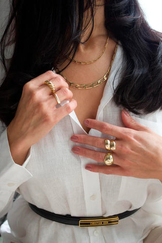 Sylish Thick Dome Ring 18K Gold Filled