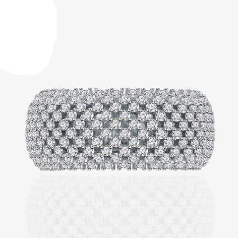 Micro Setting Net Arc 925 Sterling Silver Ring