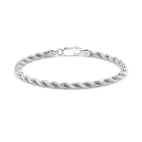 925 Sterling Silver Rope Chain or Bracelet 5mm